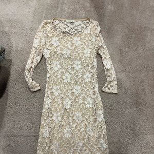 Arden B lace open back dress